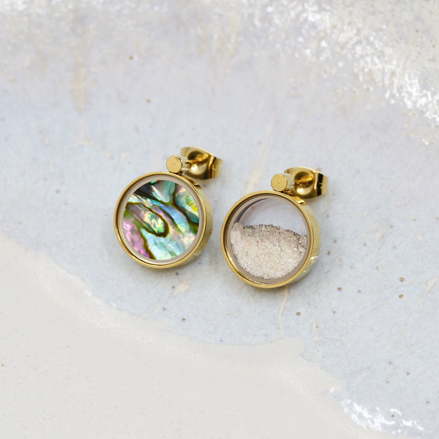 Australian Abalone Shell & Australian Beach Sand Earrings
