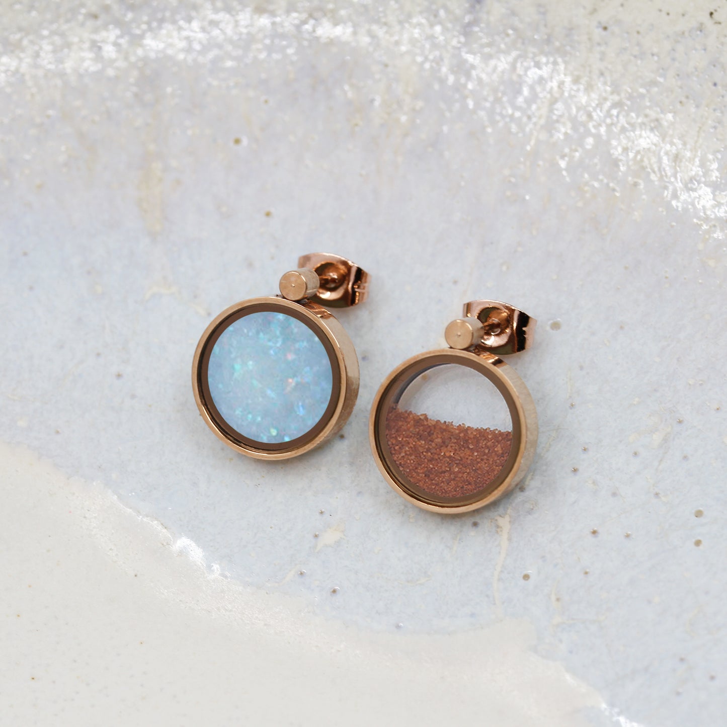 Australian Opal & Australian Red Sand Earrings