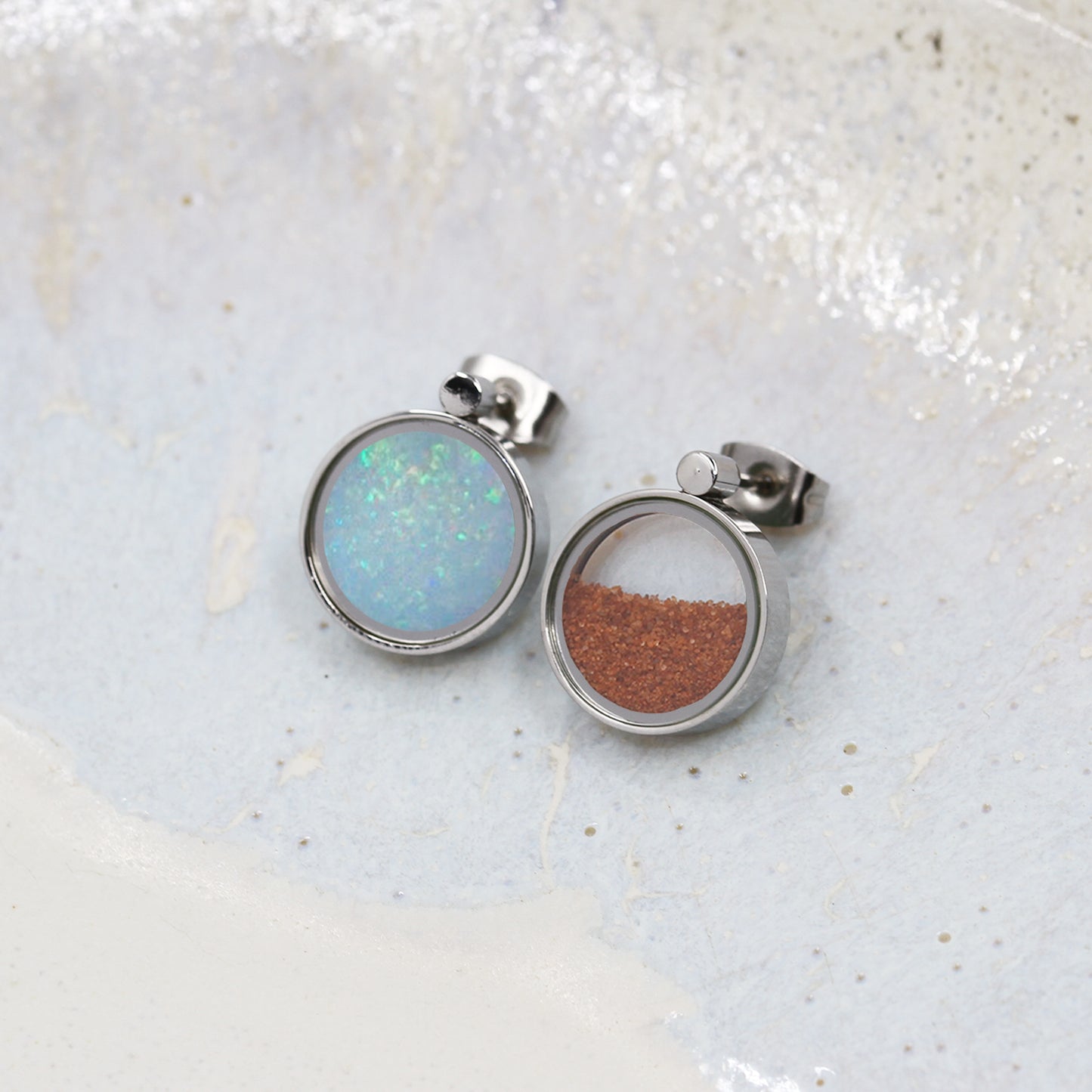 Australian Opal & Australian Red Sand Earrings