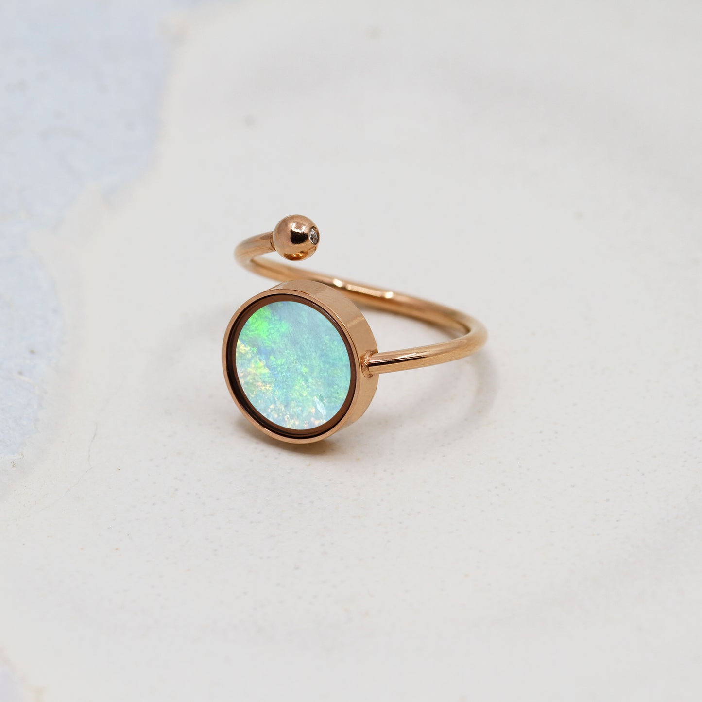 Bague ajustable en Opale Australienne