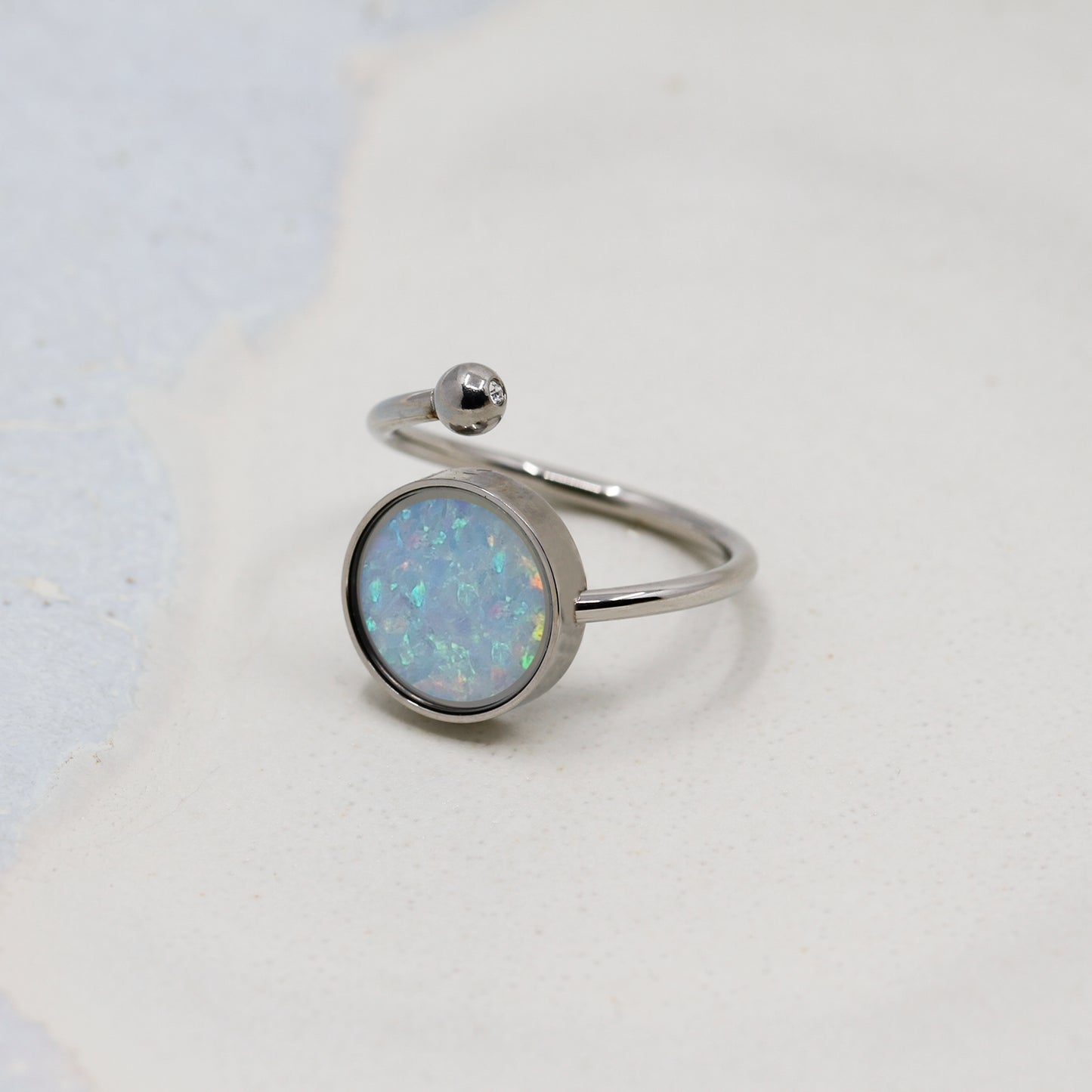 Bague ajustable en Opale Australienne