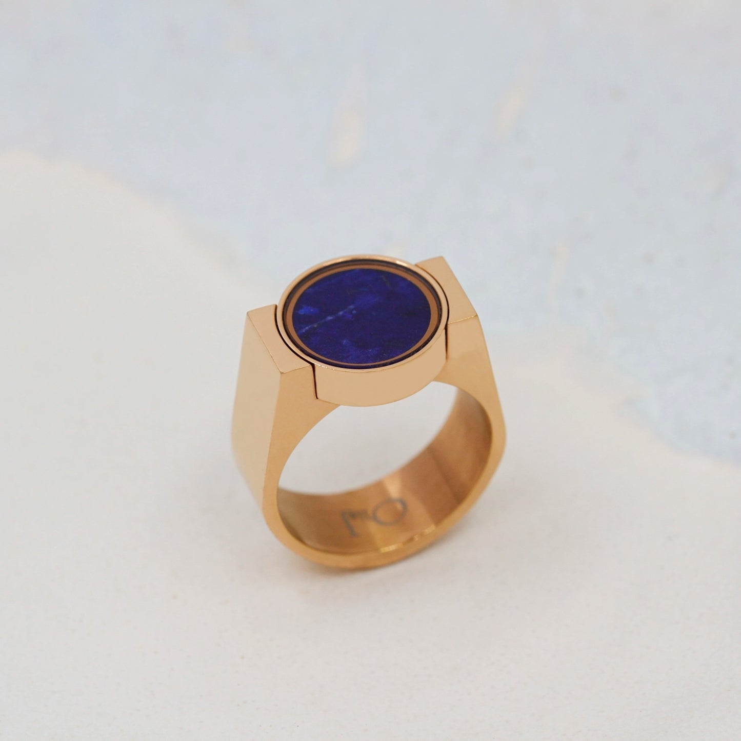Lapis Lazuli Unisex Ring - Signet Style