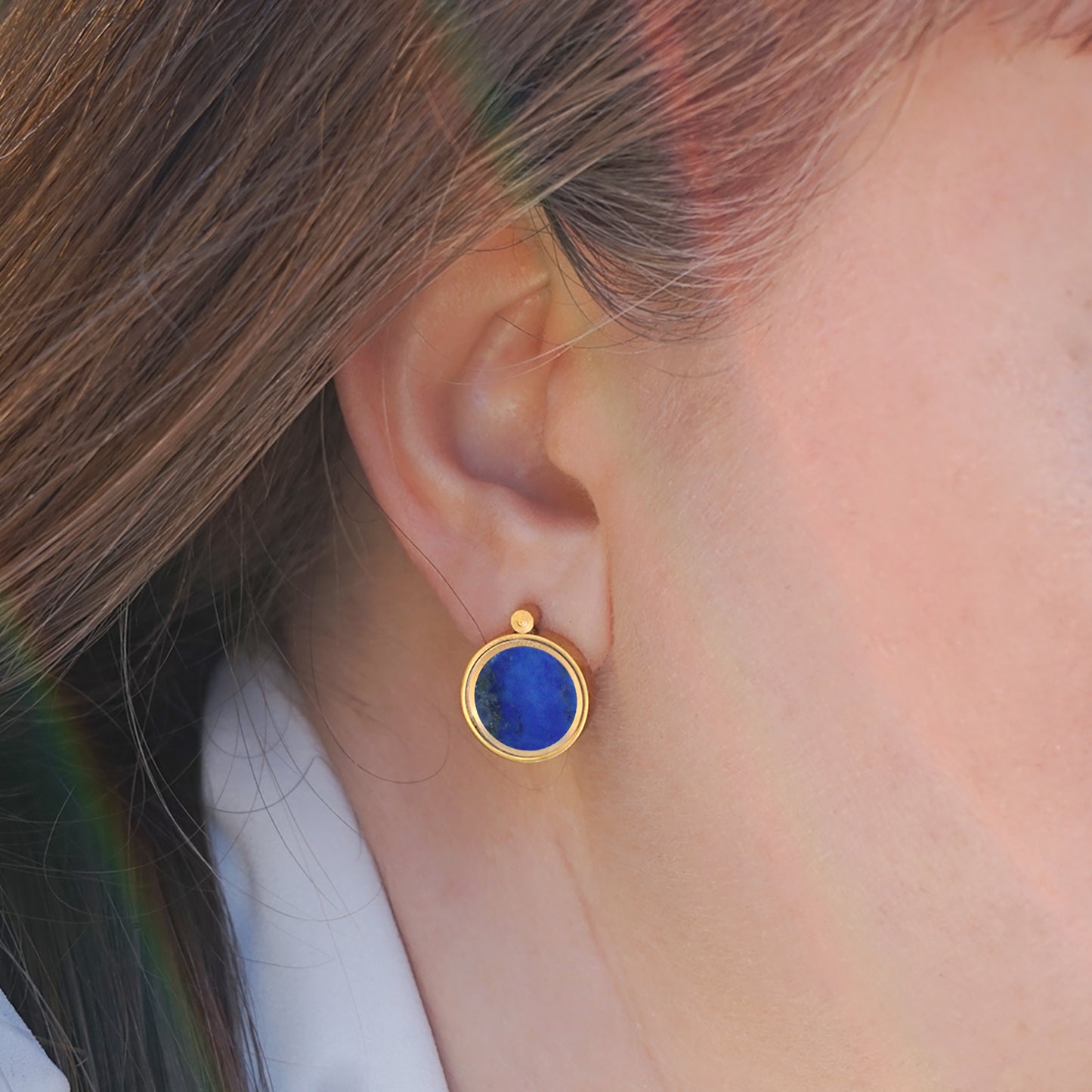Boucles d'oreilles en Lapis Lazuli & Sable de Plage Australien
