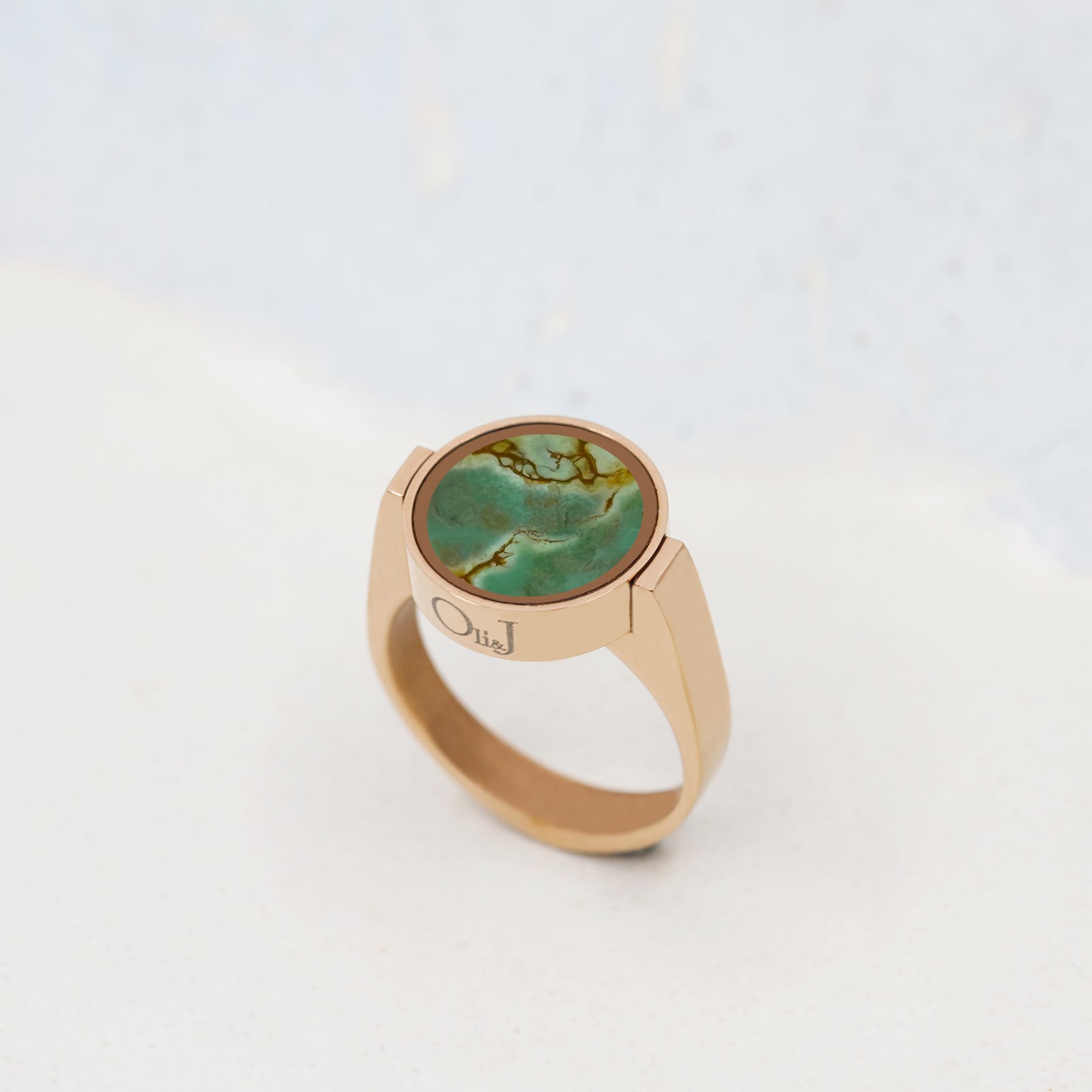 Unisex large variscite high quality cabochon ring