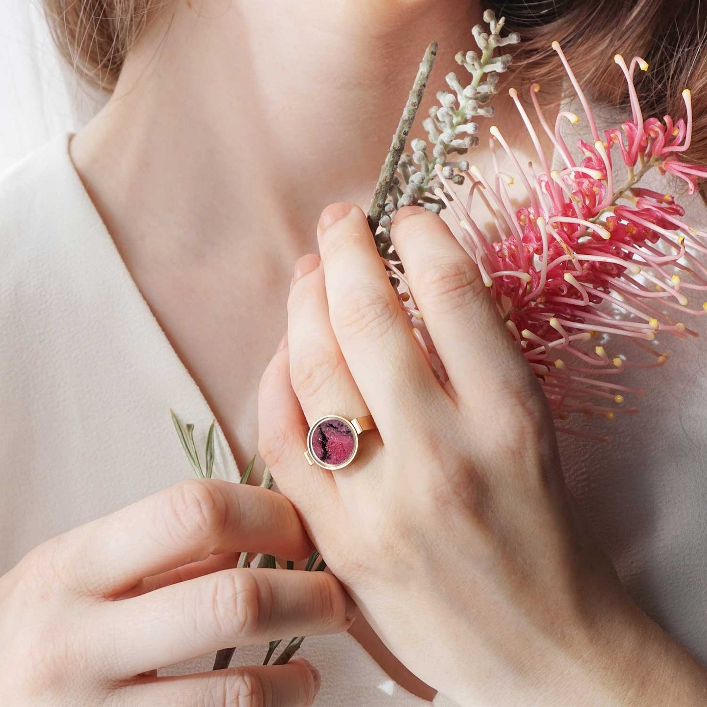 Australian Rhodonite Unisex Ring