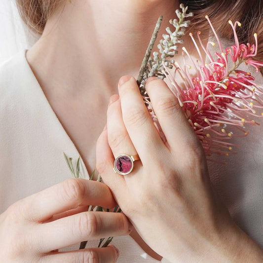 Bague unisexe en Rhodonite Australienne