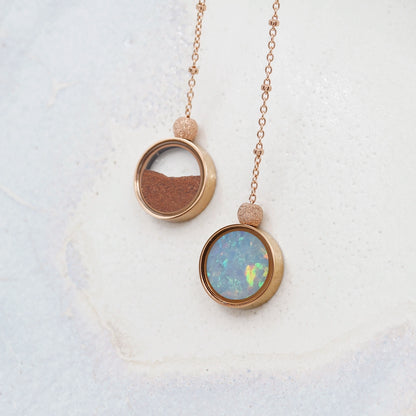 Australian Opal & Red Desert Sand Duo Necklace