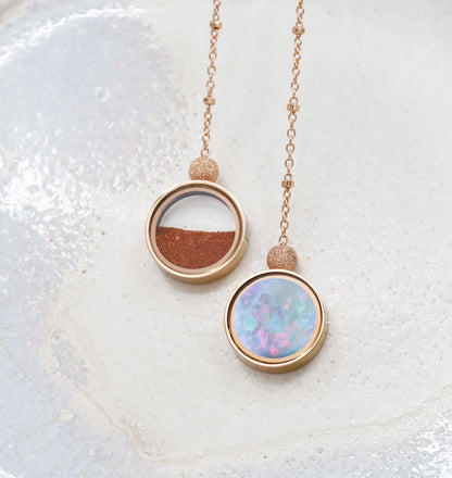 Australian Opal & Red Desert Sand Duo Necklace