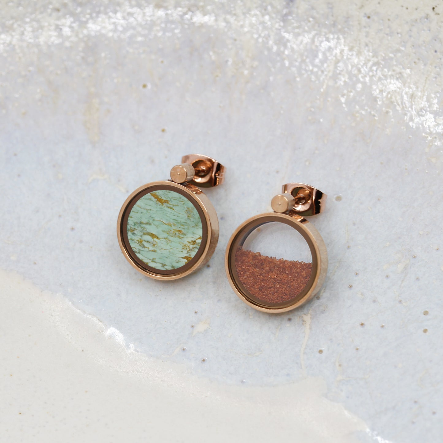 Australian Variscite & Red Desert Sand Earrings