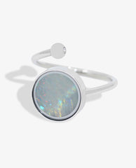 18K Gold Adjustable Chain Ring with Australian Opal L