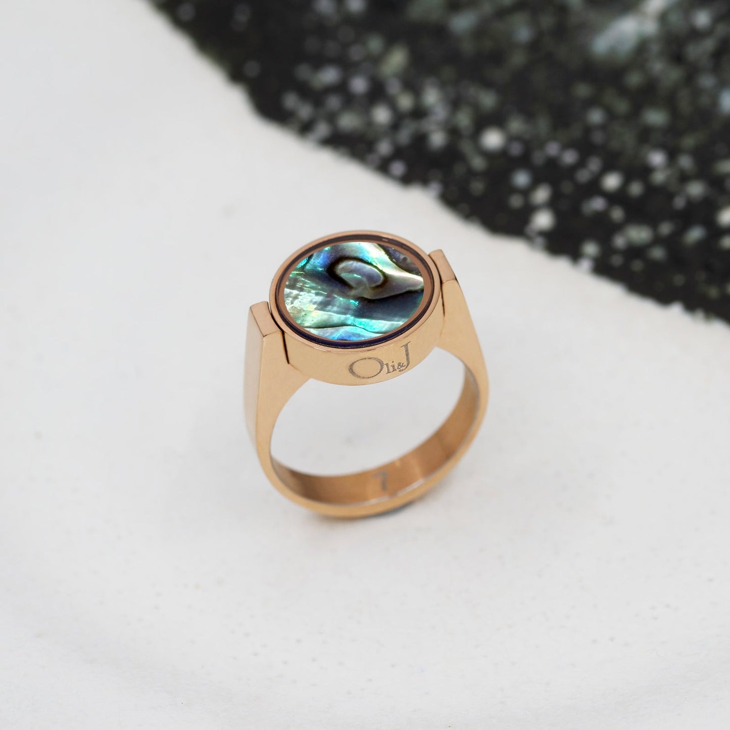 Abalone Shell Unisex Ring - Unisex Rings | Oli&J