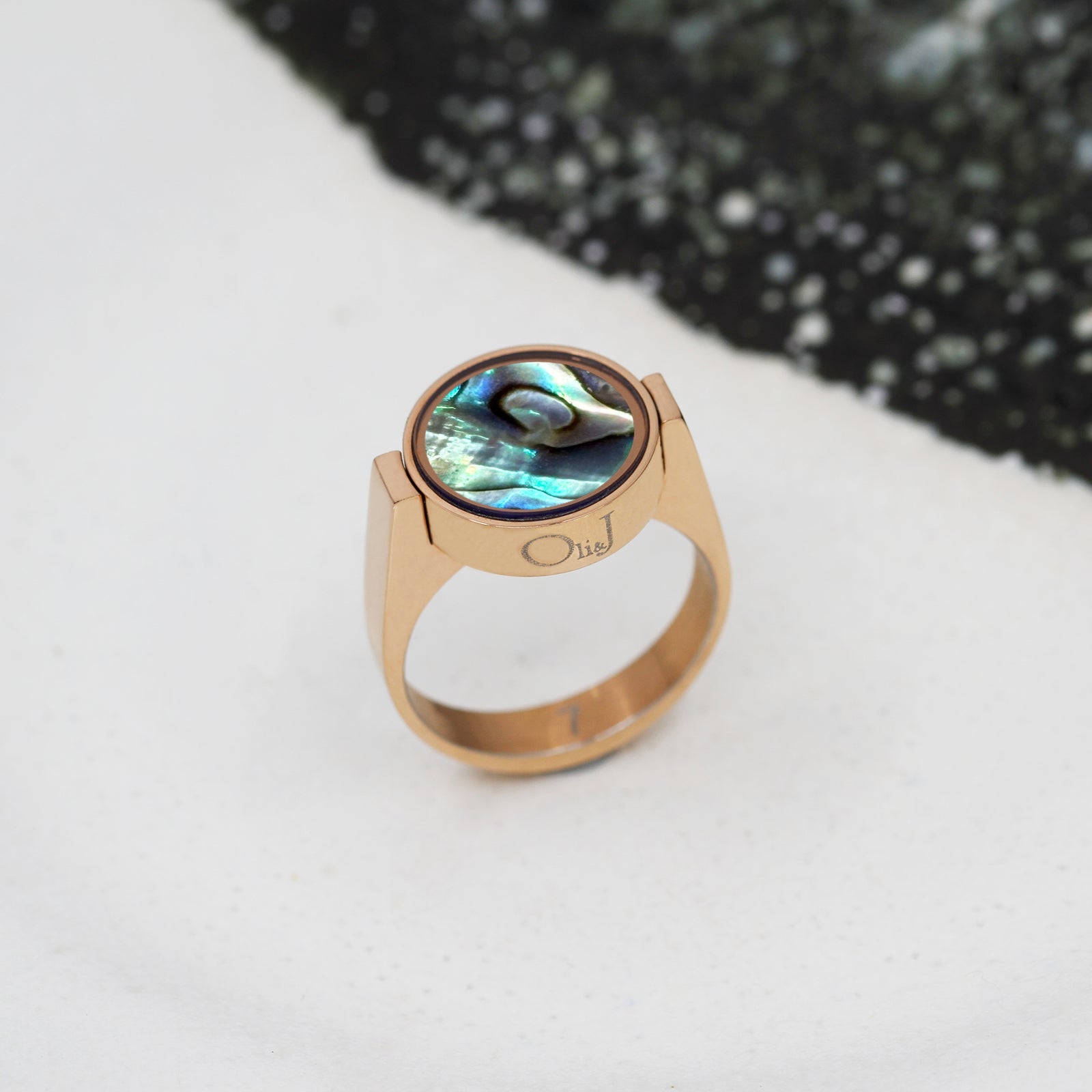 Abalone Shell Unisex Ring - Unisex Rings | Oli&J