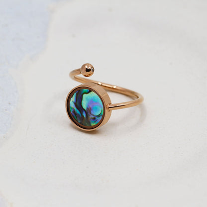 Australian Abalone Shell Adjustable Ring - Rings | Oli&J