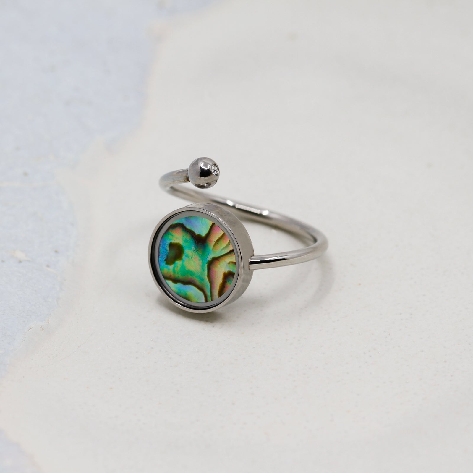 Australian Abalone Shell Adjustable Ring - Rings | Oli&J