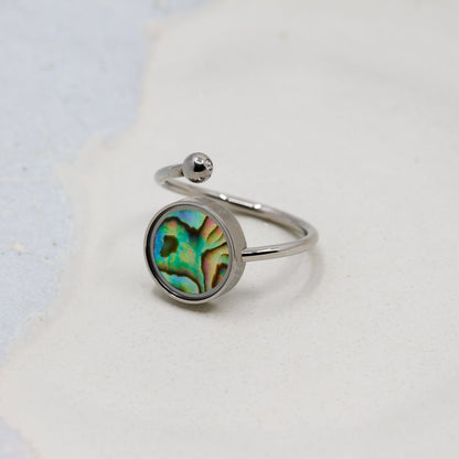 Australian Abalone Shell Adjustable Ring - Rings | Oli&J