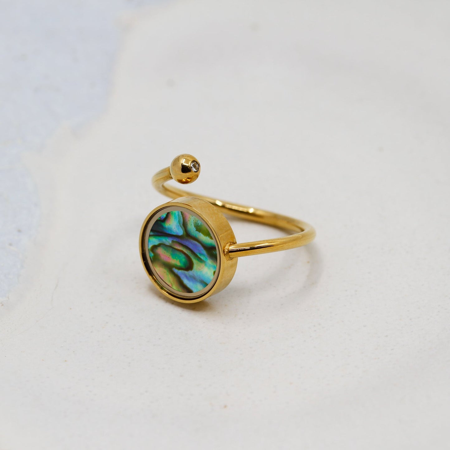 Australian Abalone Shell Adjustable Ring - Rings | Oli&J