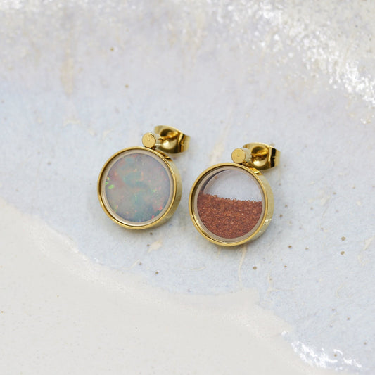 Australian Opal & Australian Red Sand Earrings - | Oli&J