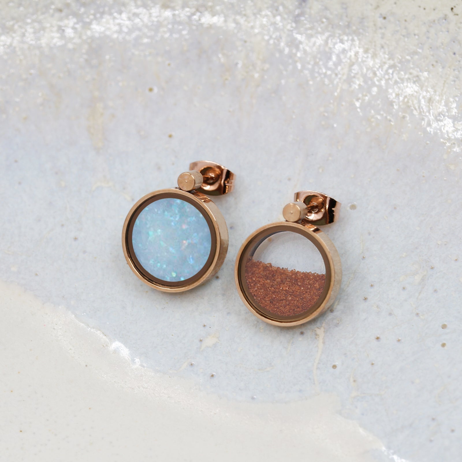 Australian Opal & Australian Red Sand Earrings - | Oli&J