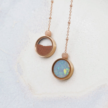 Australian Opal & Red Desert Sand Duo Necklace - Necklaces | Oli&J