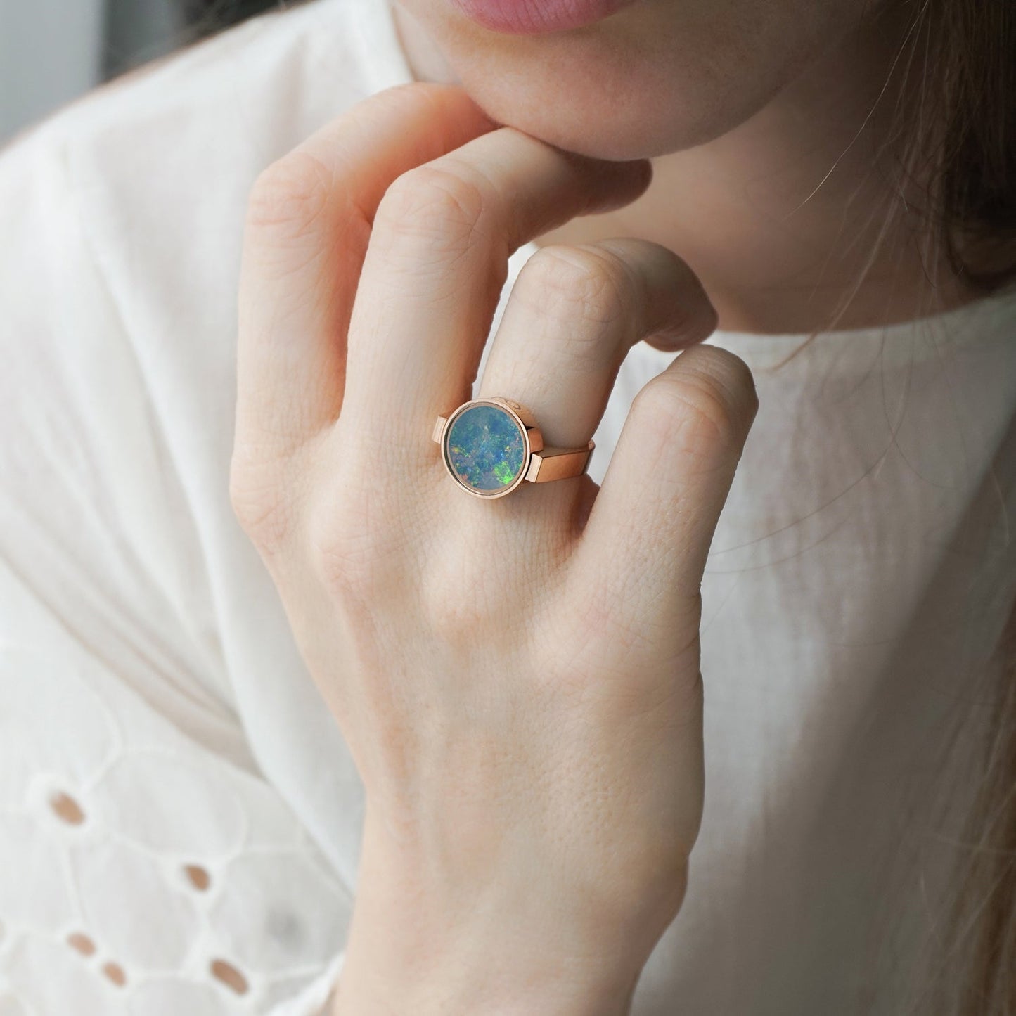 Australian Opal Unisex Ring - Unisex Rings | Oli&J