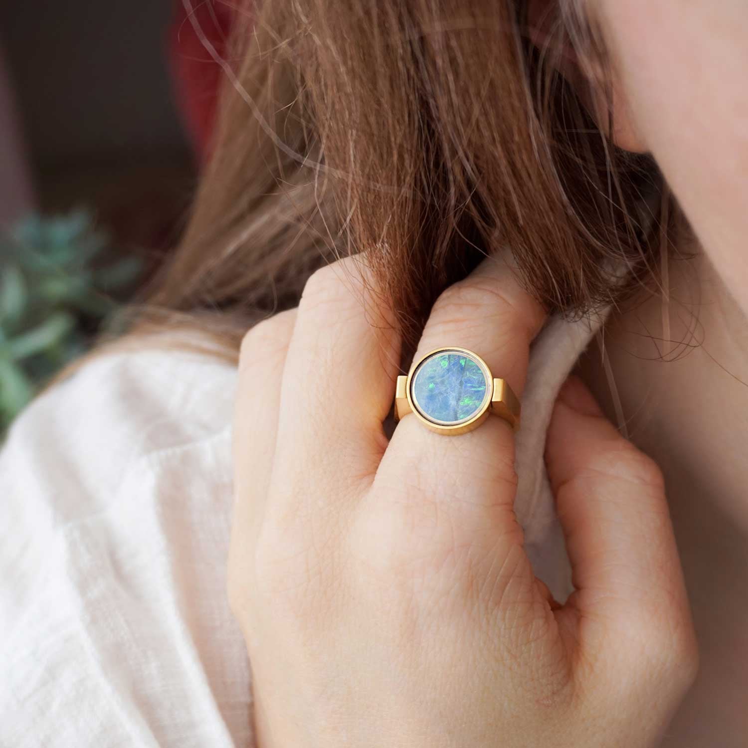 Australian Opal Unisex Ring - Unisex Rings | Oli&J