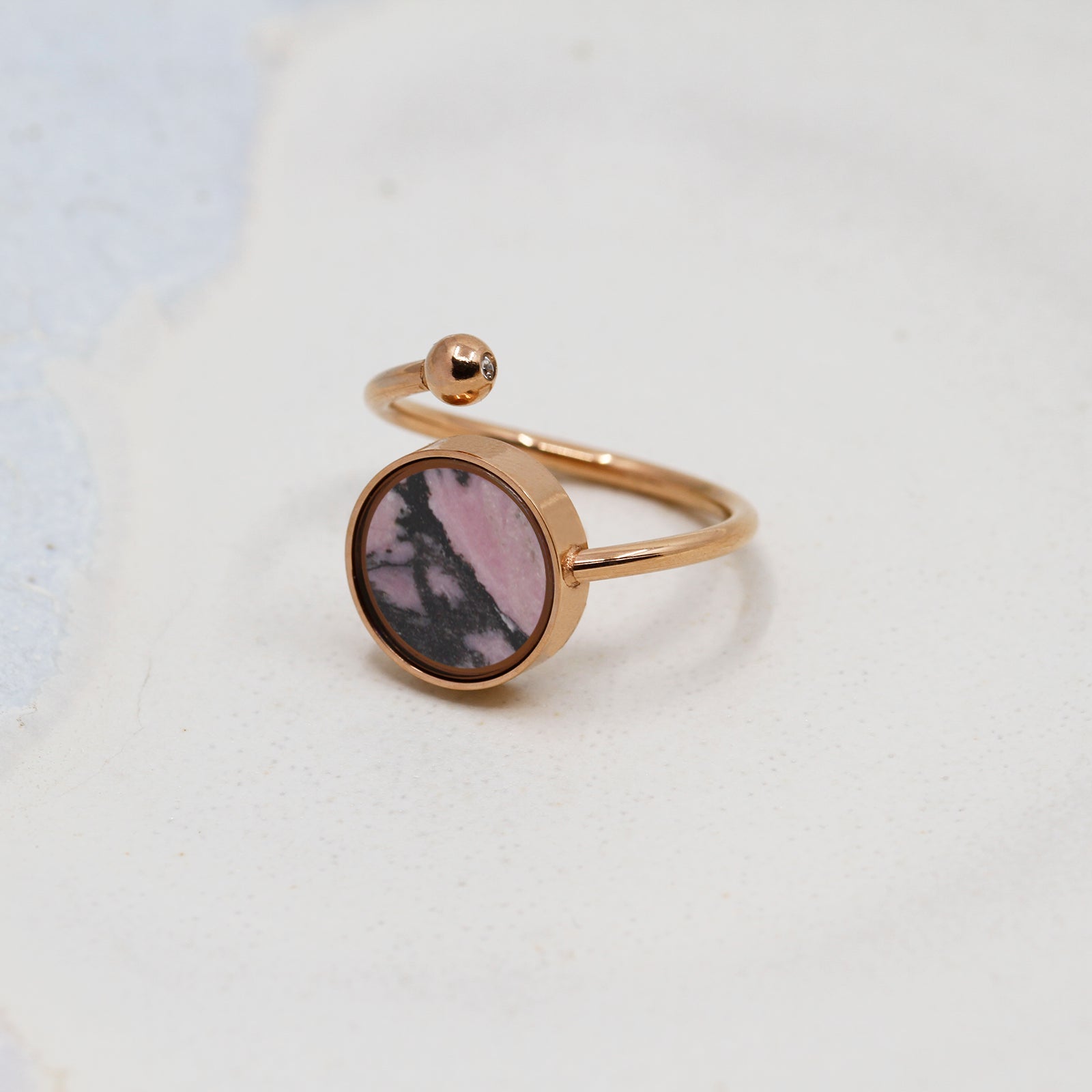 Australian Rhodonite Adjustable Ring - Rings | Oli&J