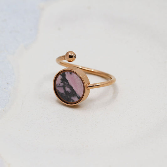 Australian Rhodonite Adjustable Ring - Rings | Oli&J