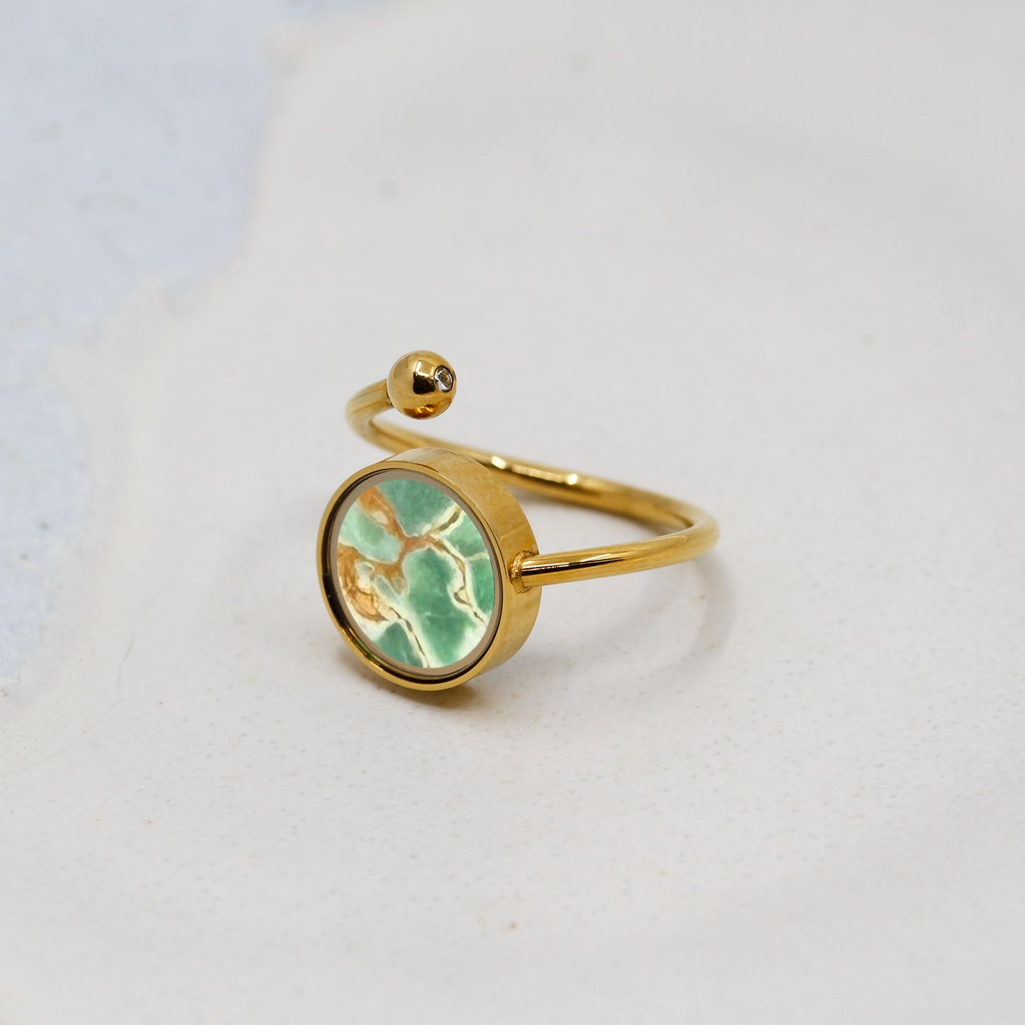 Australian Variscite Adjustable Ring - Rings | Oli&J