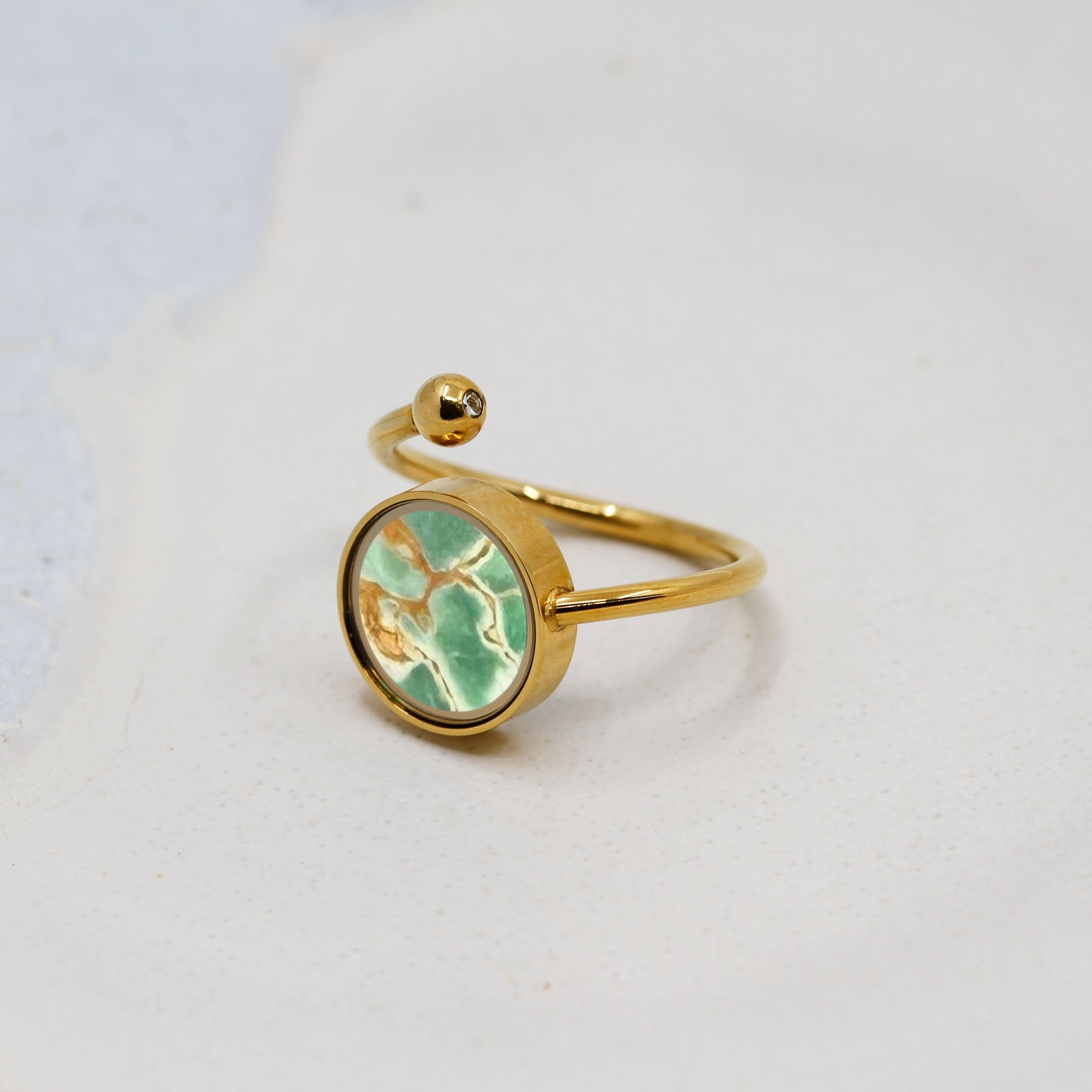 Australian Variscite Adjustable Ring - Rings | Oli&J
