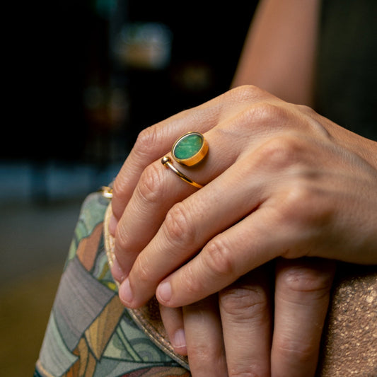 Australian Variscite Adjustable Ring - Rings | Oli&J