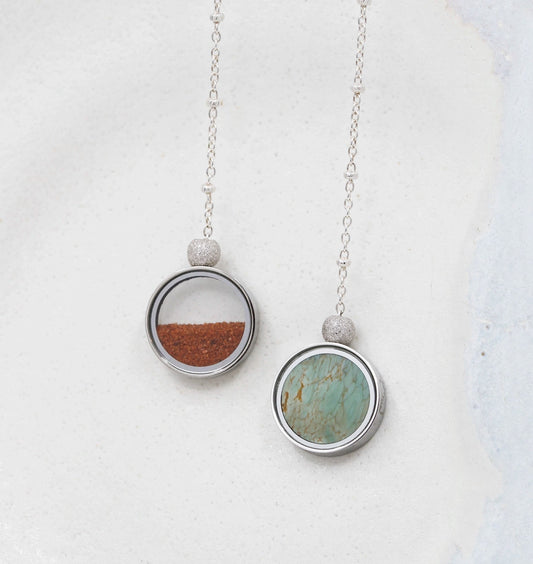 Australian Variscite & Red Desert Sand Duo Necklace - Necklaces | Oli&J