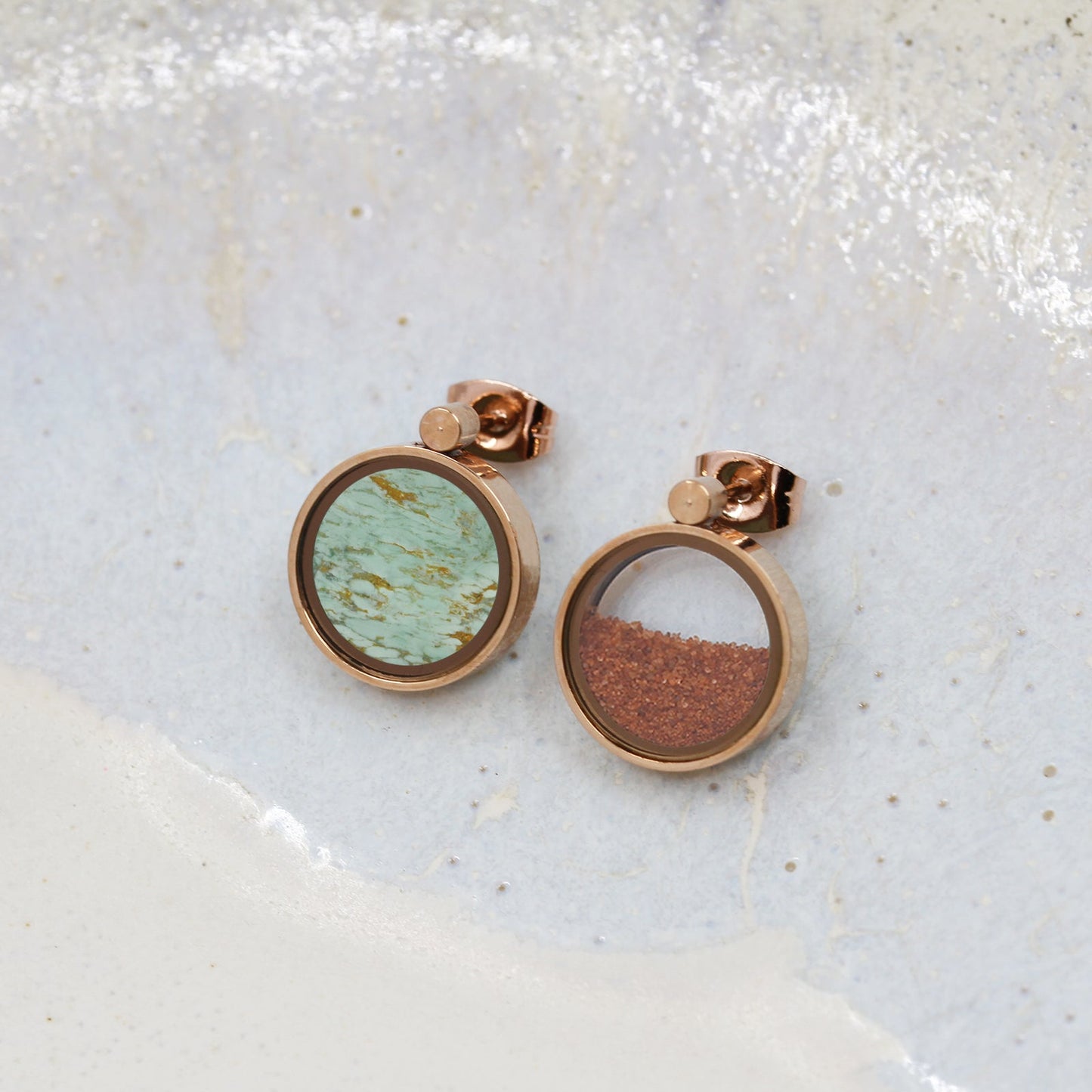 Australian Variscite & Red Desert Sand Earrings - | Oli&J