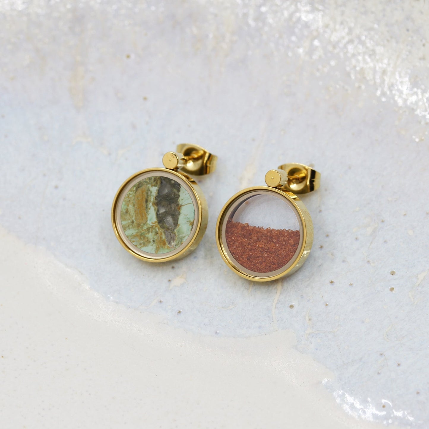 Australian Variscite & Red Desert Sand Earrings - | Oli&J