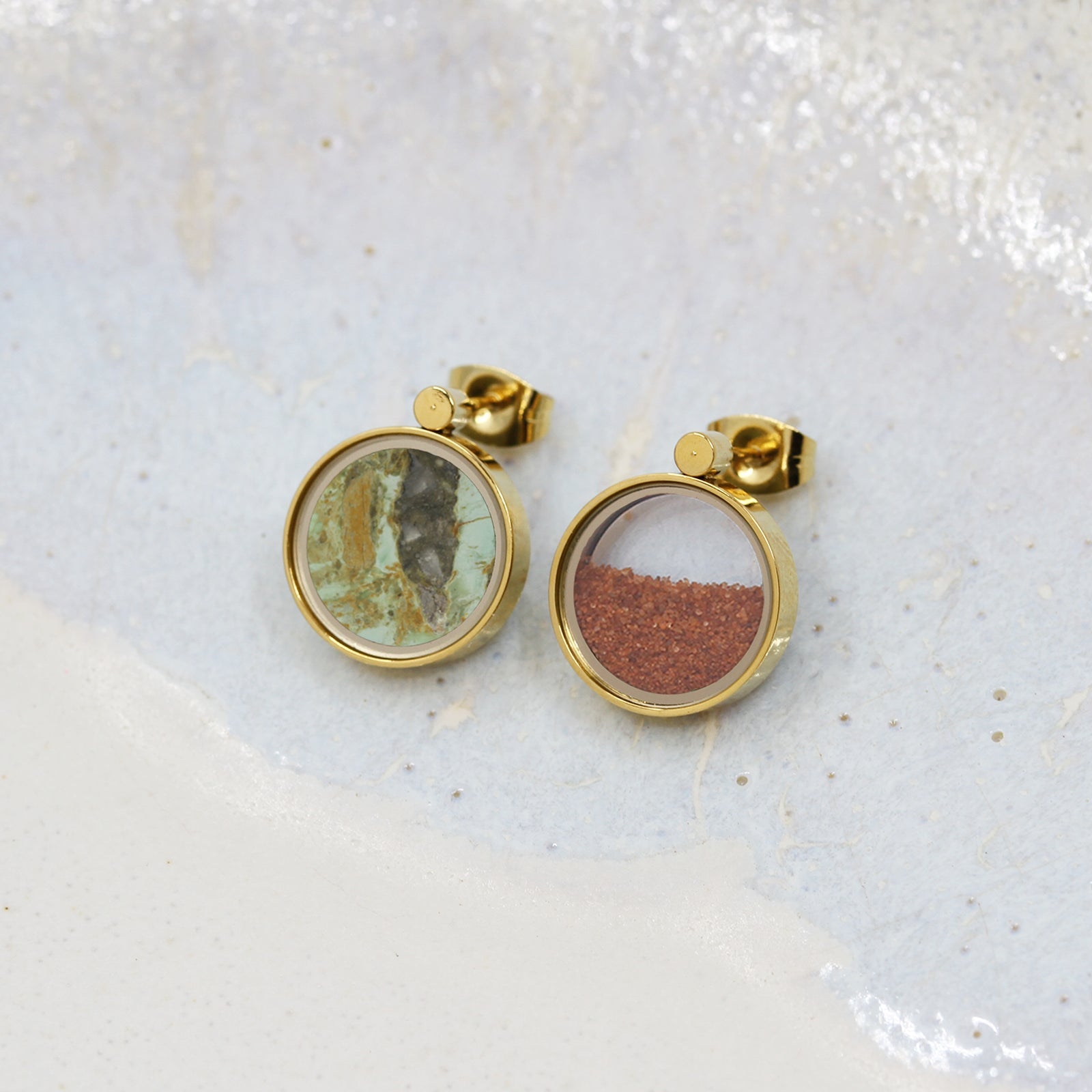 Australian Variscite & Red Desert Sand Earrings - | Oli&J