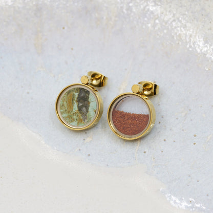 Australian Variscite & Red Desert Sand Earrings - | Oli&J