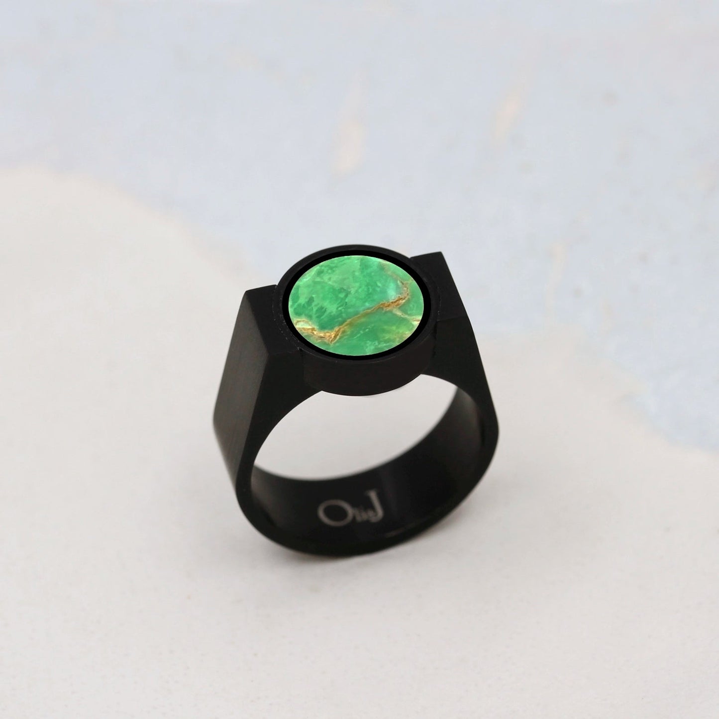 Australian Variscite Unisex Ring - Signet Style - | Oli&J
