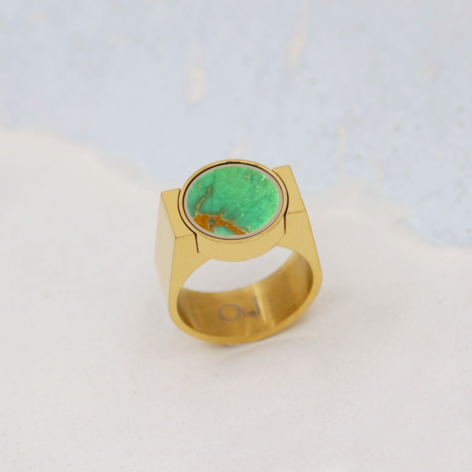 Australian Variscite Unisex Ring - Signet Style - | Oli&J
