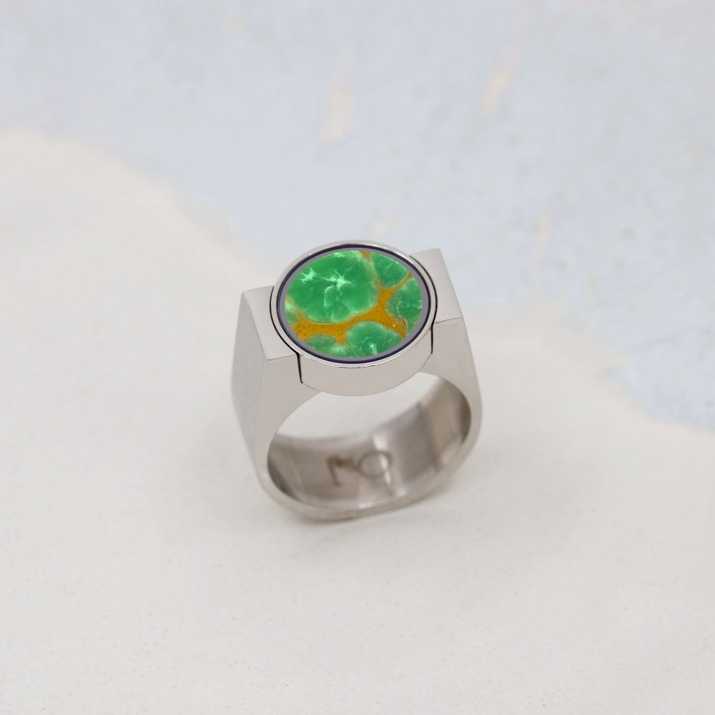 Australian Variscite Unisex Ring - Signet Style - | Oli&J