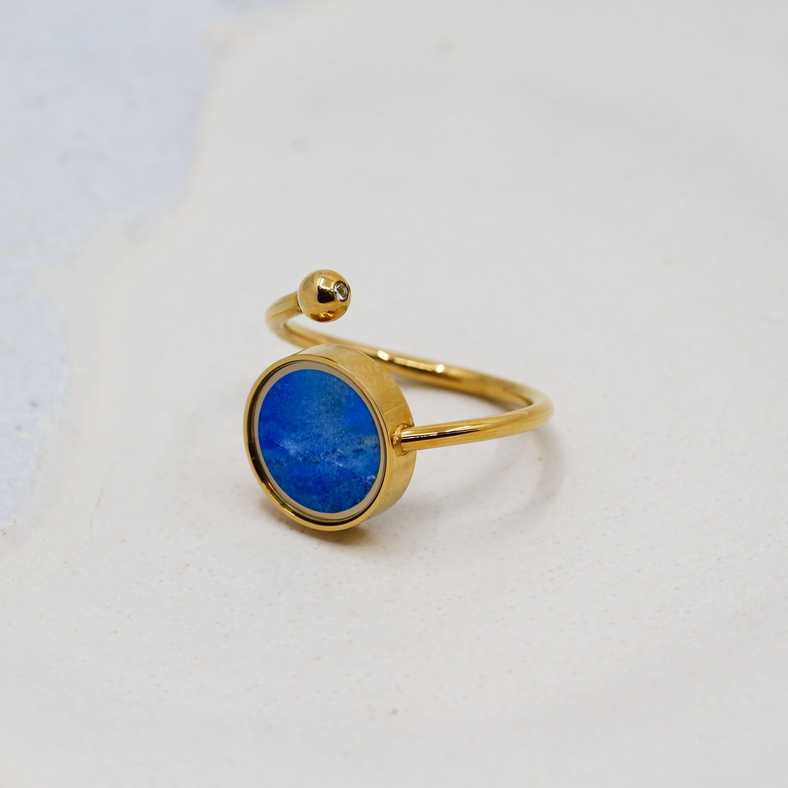 Lapis Lazuli Adjustable Ring - Rings | Oli&J