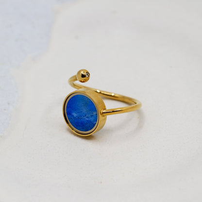 Lapis Lazuli Adjustable Ring - Rings | Oli&J