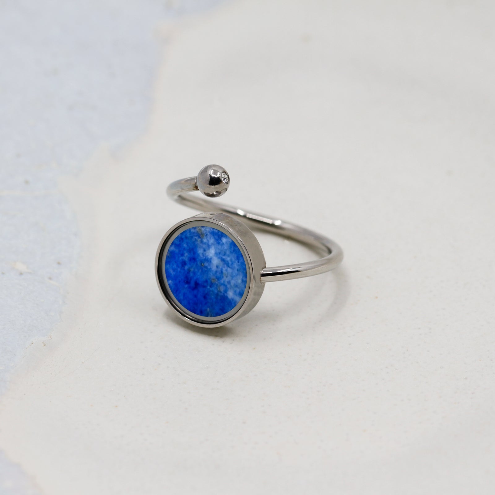 Lapis Lazuli Adjustable Ring - Rings | Oli&J