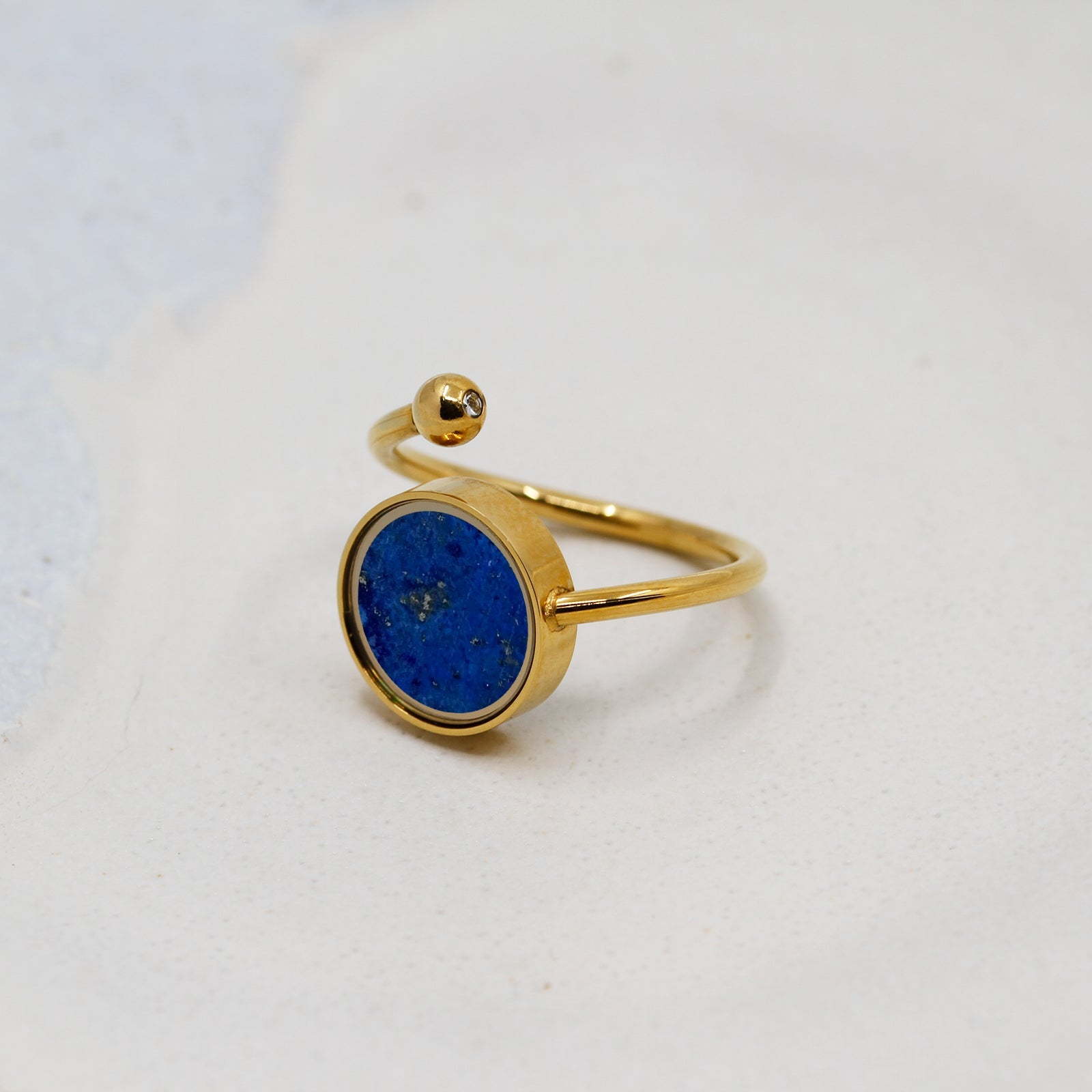 Lapis Lazuli Adjustable Ring - Rings | Oli&J