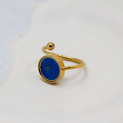 Lapis Lazuli Adjustable Ring - Rings | Oli&J