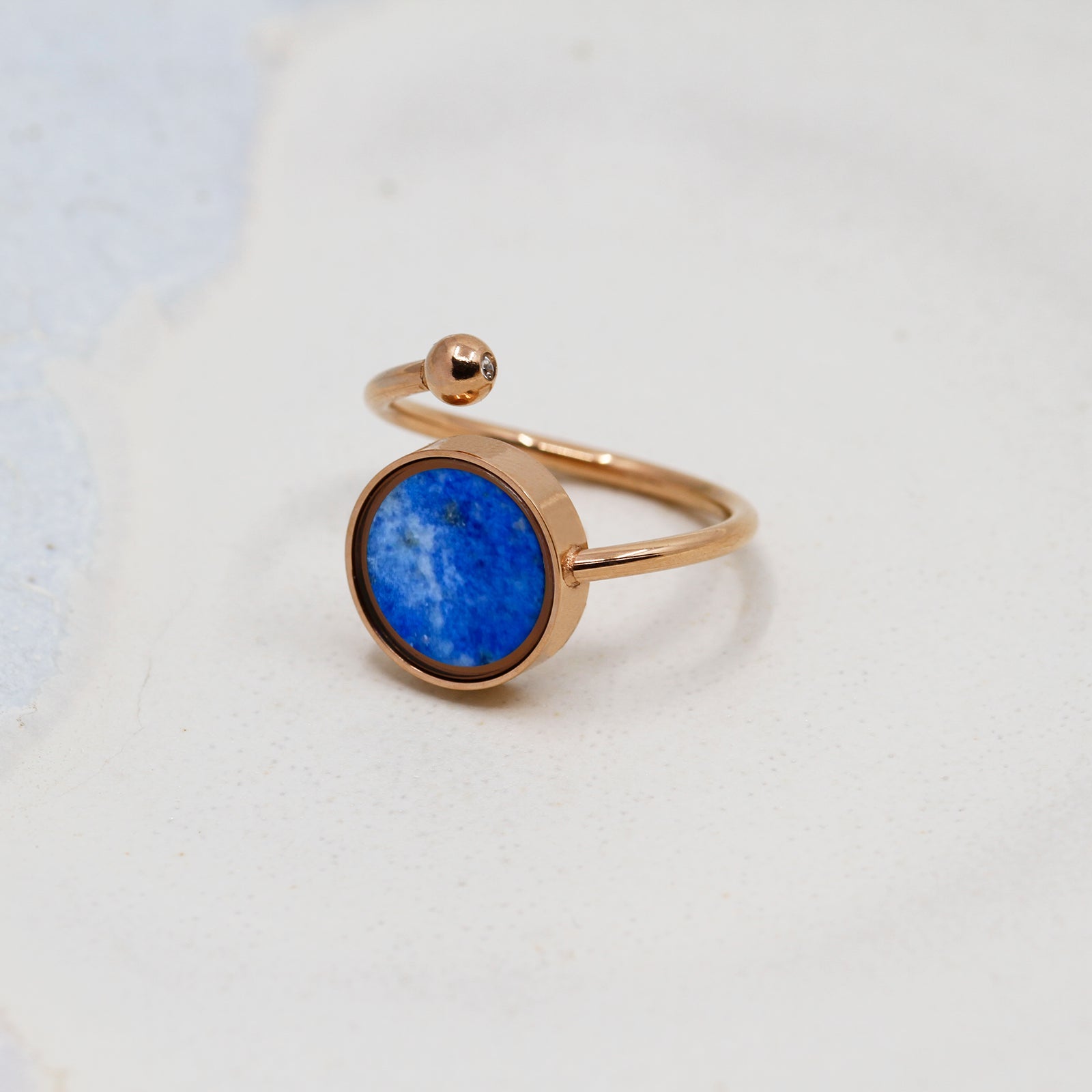 Lapis Lazuli Adjustable Ring - Rings | Oli&J