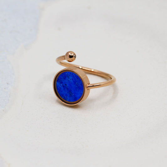 Lapis Lazuli Adjustable Ring - Rings | Oli&J