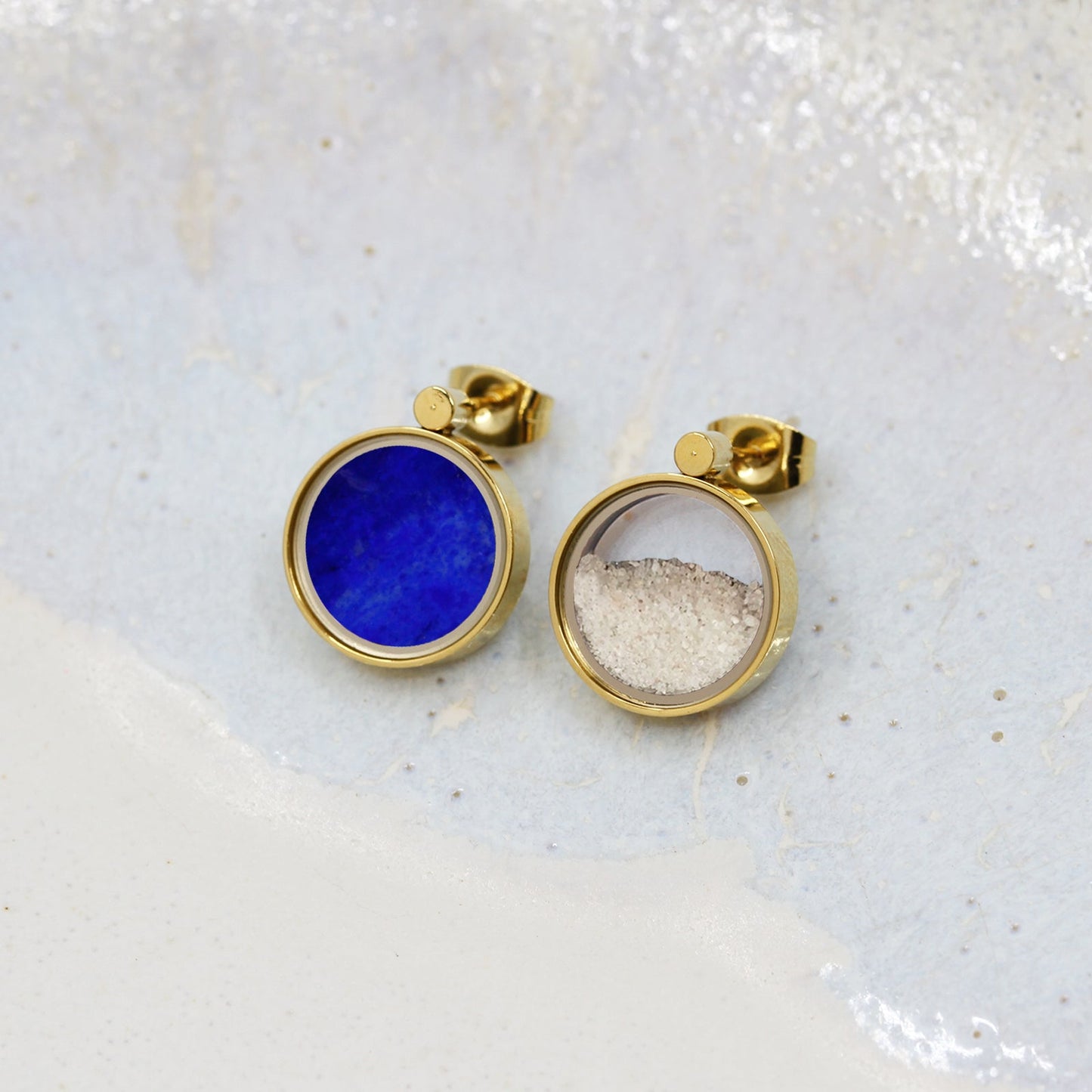 Lapis Lazuli & Australian Beach Sand Earrings - | Oli&J