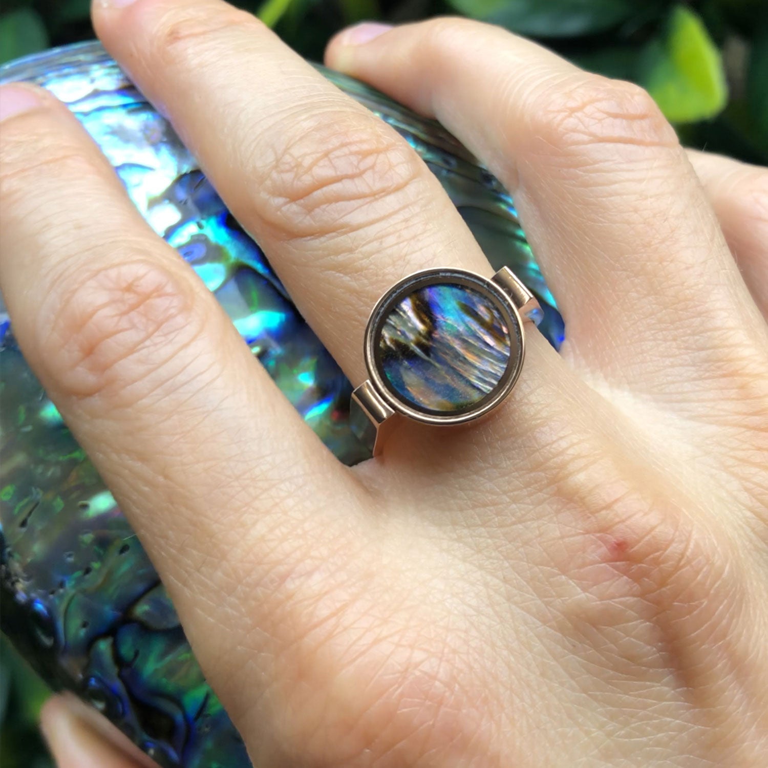 Abalone Shell Unisex Ring - Unisex Rings | Oli&J