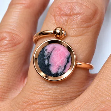 Rhodonite, worn
